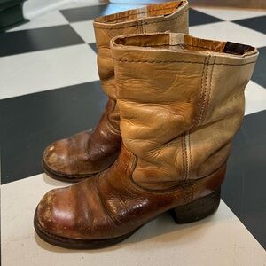 FRYE AND CO. Brown Leather Campus boots-vintage